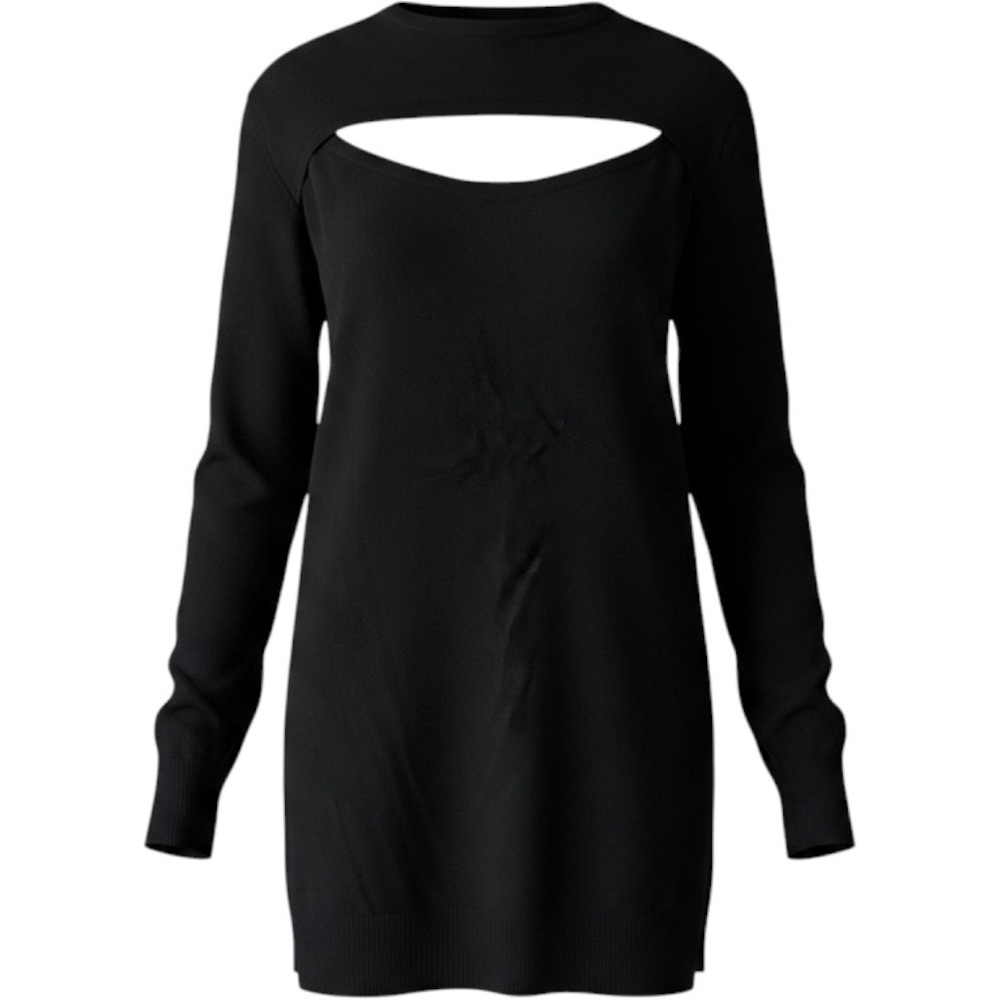 Torrid Black Cutout Mock Neck Long Sleeve Knit Tunic Sweater Dress Plus Size 3